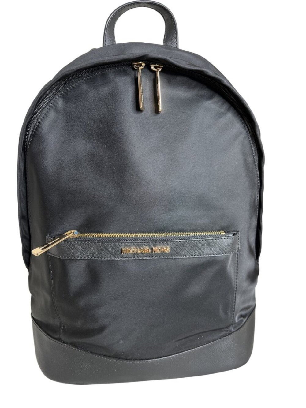 Michael Kors Black Nylon Backpack With Gold Zippers